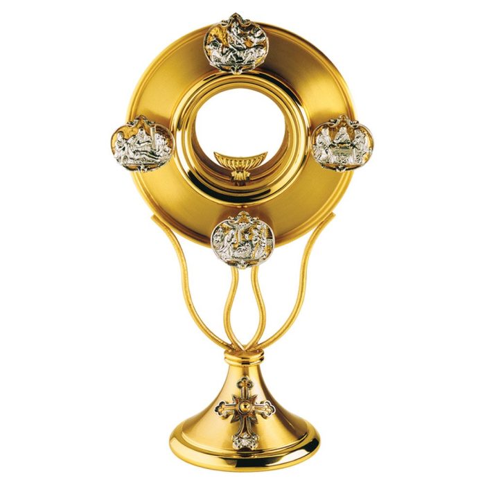 双色符号主题圣体光 - 高28厘米，圣龛直径9.5厘米 Catholic religious art