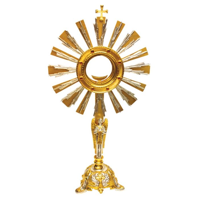 十字架铸件主题圣体光 - 高53厘米，圣龛直径9.5厘米 Catholic religious art