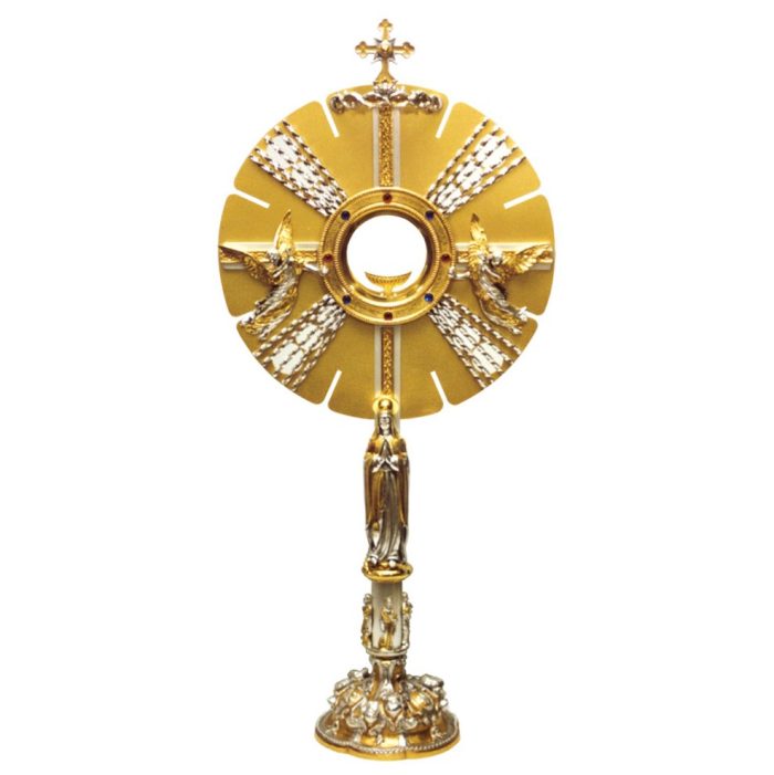 天使主题圣体光 - 高70厘米，圣龛直径9.5厘米 Catholic religious art