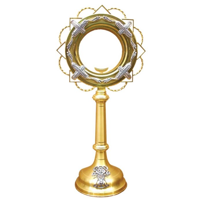 花卉主题圣体光 - 高60厘米，圣龛直径16厘米 Catholic religious art