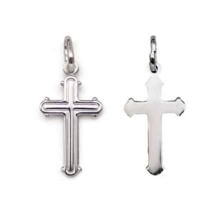十字架-铑银-2cm