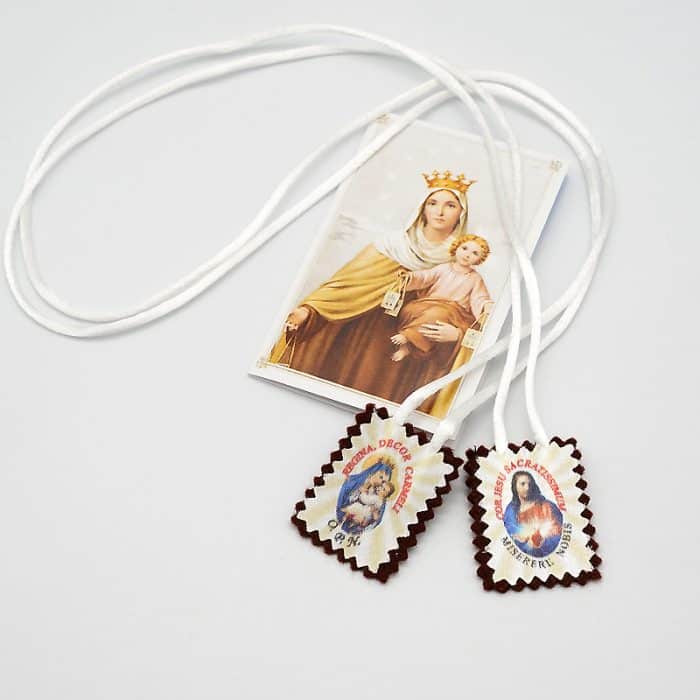 加尔默罗圣母圣带-带包装-卡片-3x2.5cm Catholic religious art