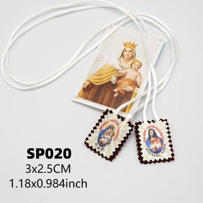 加尔默罗圣母圣带-带包装-卡片-3x2.5cm Catholic religious art