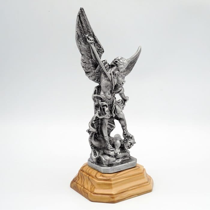 金属像-圣弥额尔+底座-氧化处理-24x12cm Catholic religious art