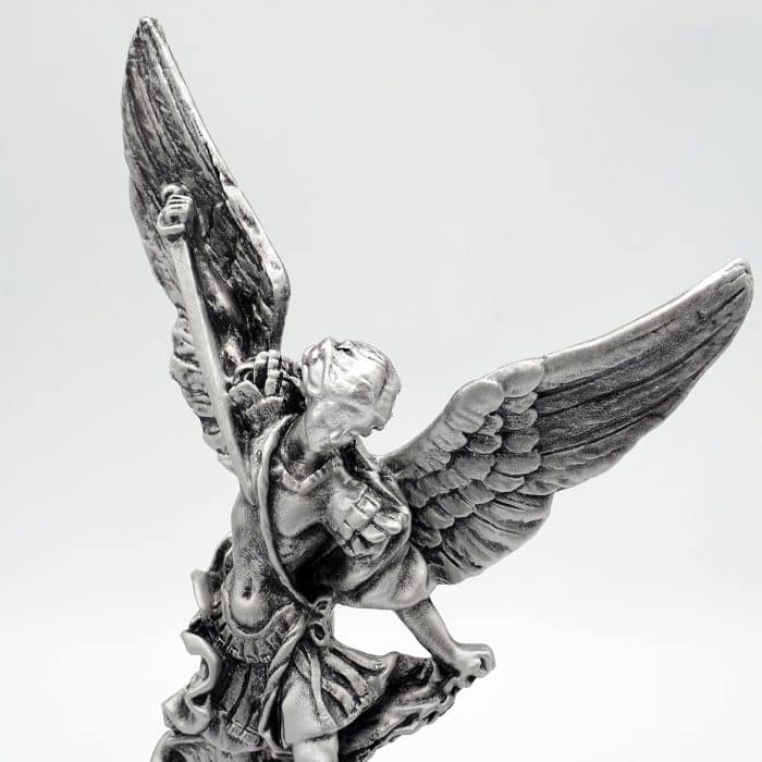 金属像-圣弥额尔+底座-氧化处理-24x12cm Catholic religious art