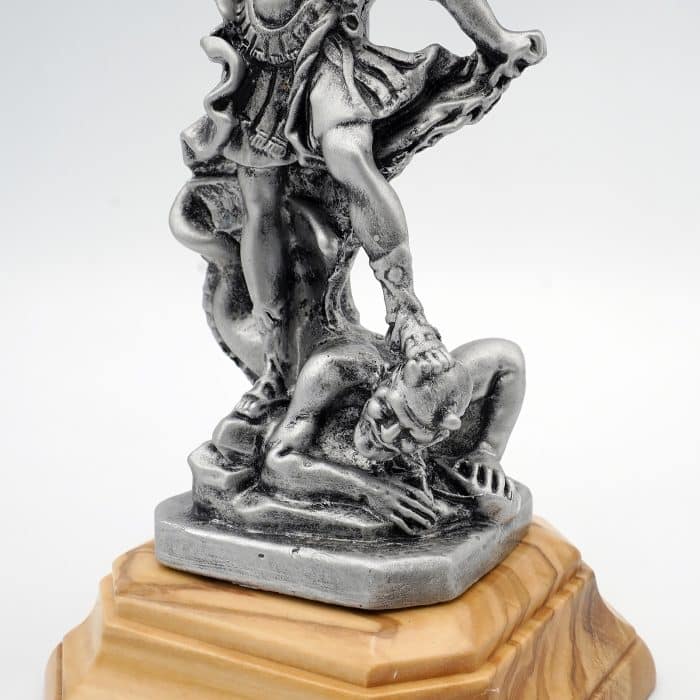 金属像-圣弥额尔+底座-氧化处理-24x12cm Catholic religious art