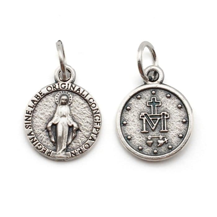 DIY小吊牌-圣母显灵-锌合金-1.3cm Catholic religious art