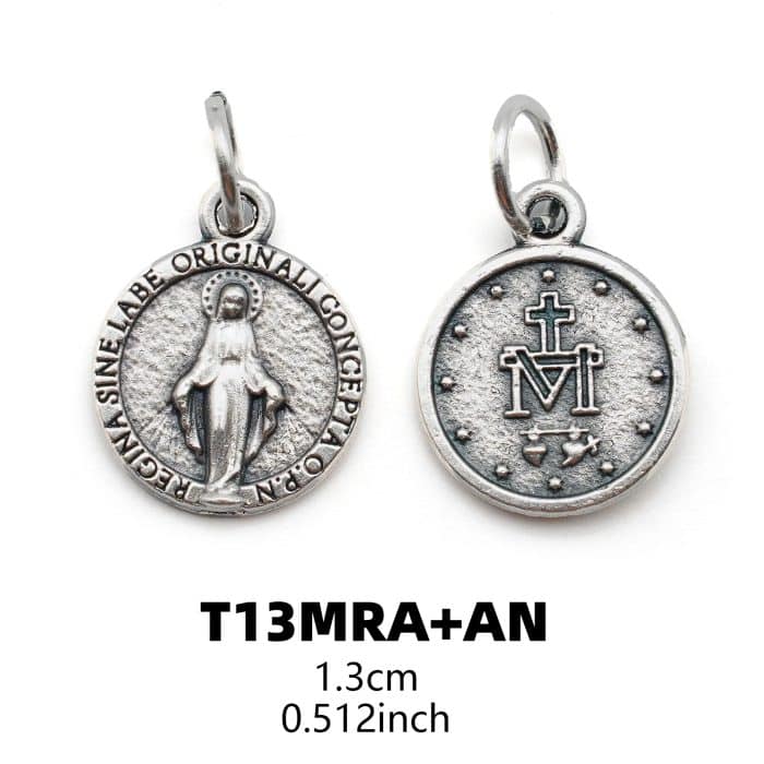 DIY小吊牌-圣母显灵-锌合金-1.3cm Catholic religious art