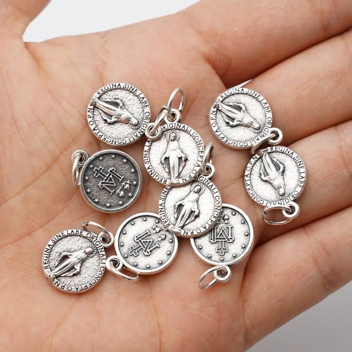 DIY小吊牌-圣母显灵-锌合金-1.3cm Catholic religious art