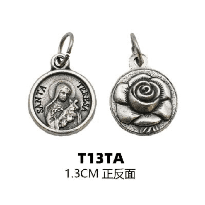DIY小吊牌-小德兰-锌合金-银色-1.3cm Catholic religious art