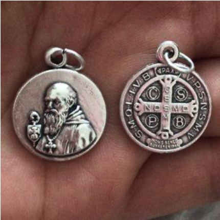 DIY小吊牌-本笃新款-锌合金-镀银-1.8cm