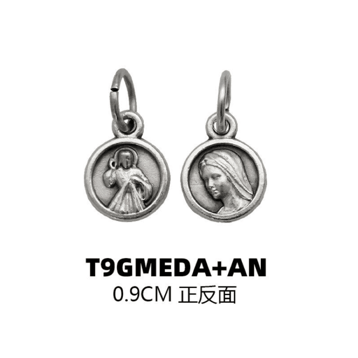 DIY小吊牌-上主慈悲+默主哥耶梅久戈耶-锌合金-0.9cm Catholic religious art