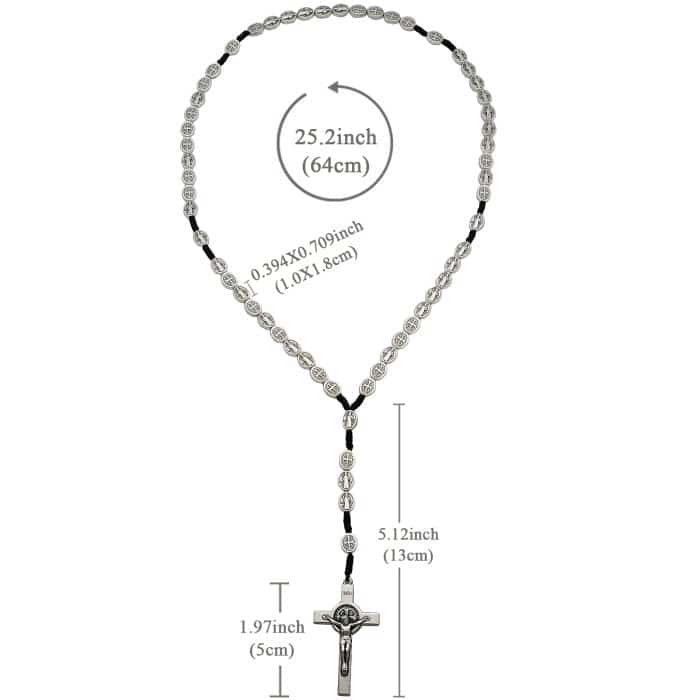 手工圣本笃玫瑰念珠 - 10毫米合金珠子与意大利配件 Catholic religious art