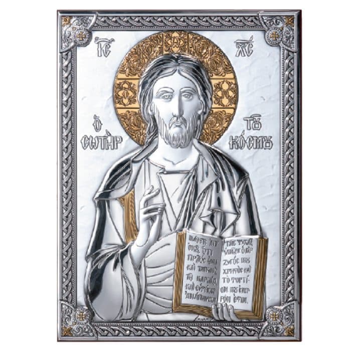 银浮雕摆台-基督-6x9cm Catholic religious art