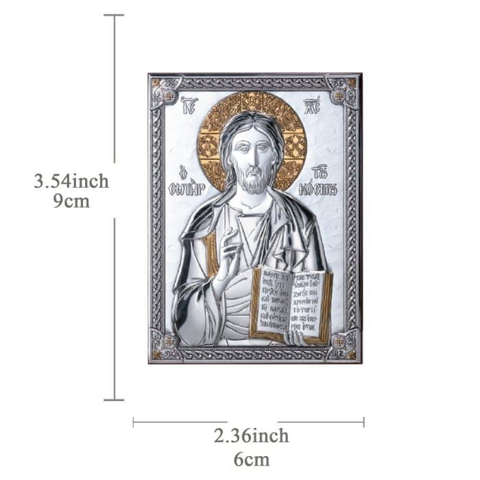 银浮雕摆台-基督-6x9cm Catholic religious art