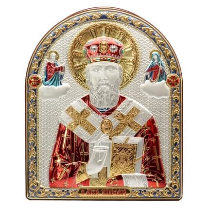 摆台-圣尼各老-银浮雕彩色-25x20cm