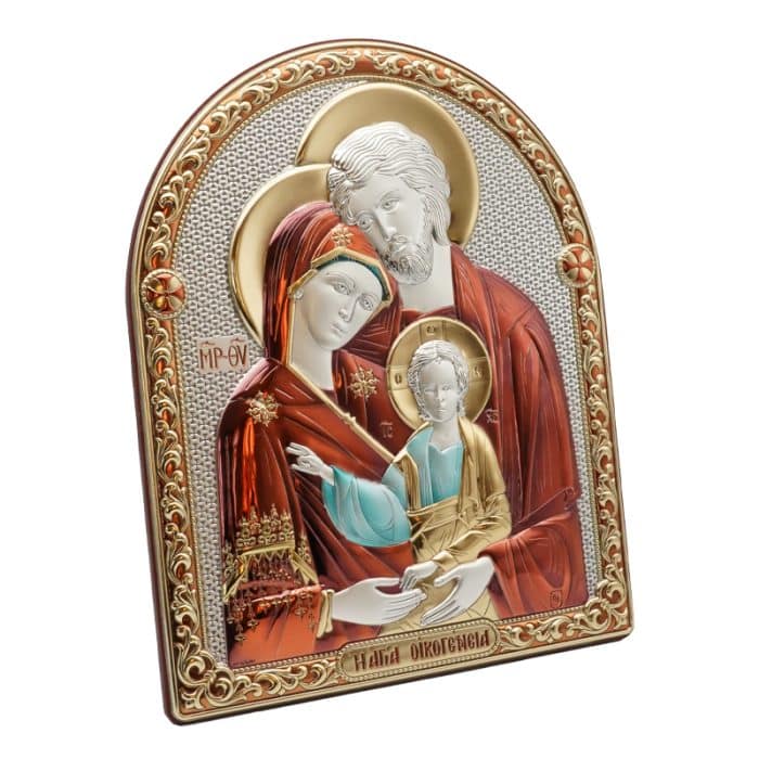 彩色银浮雕摆台-圣家-25x20cm Catholic religious art