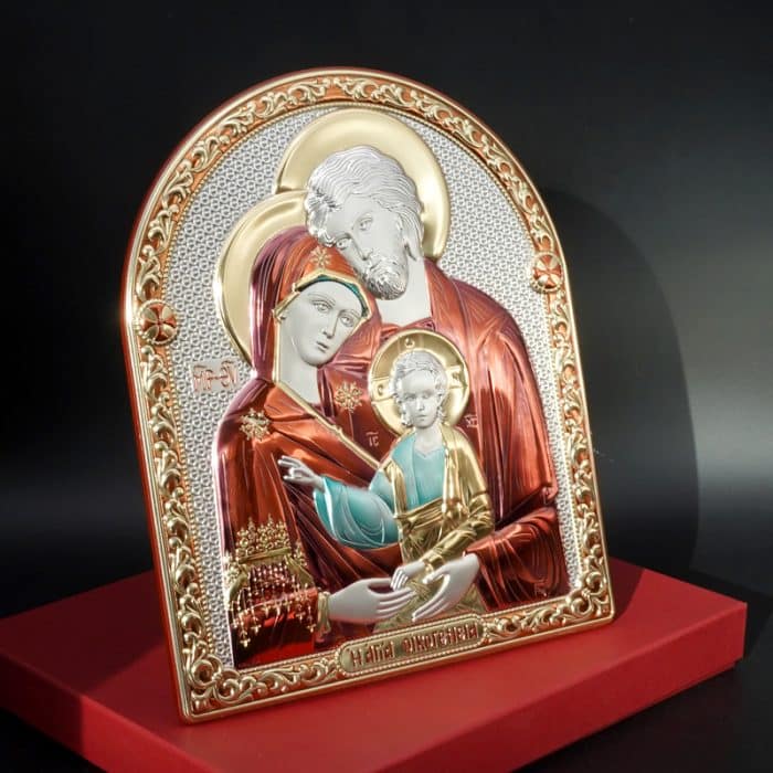 彩色银浮雕摆台-圣家-25x20cm Catholic religious art