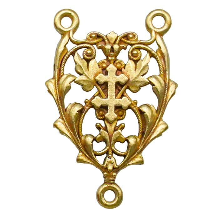 DIY三通-镂空花纹-黄铜-2.2cm Catholic religious art