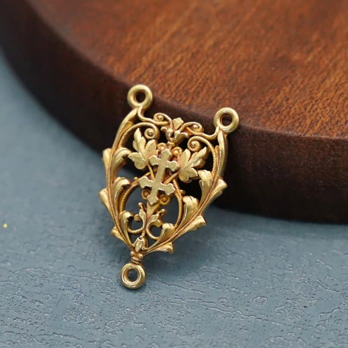 DIY三通-镂空花纹-黄铜-2.2cm Catholic religious art