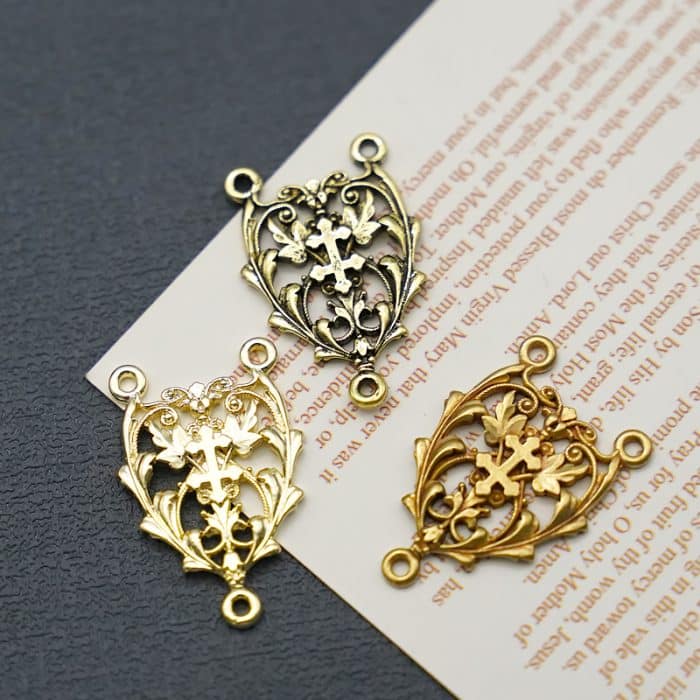 DIY三通-镂空花纹-黄铜-2.2cm Catholic religious art