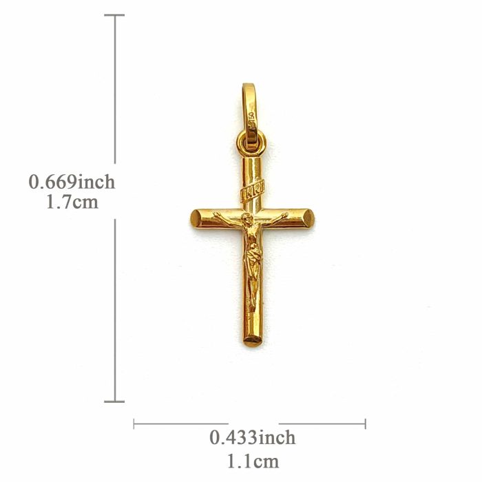 项链十字架-18K金-项链-1.7x1.1cm Catholic religious art