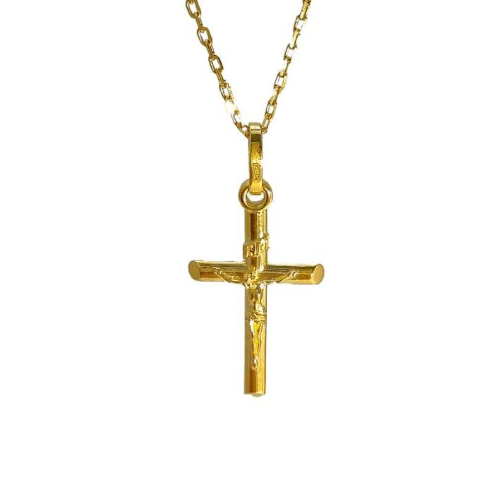 项链十字架-18K金-项链-1.7x1.1cm Catholic religious art