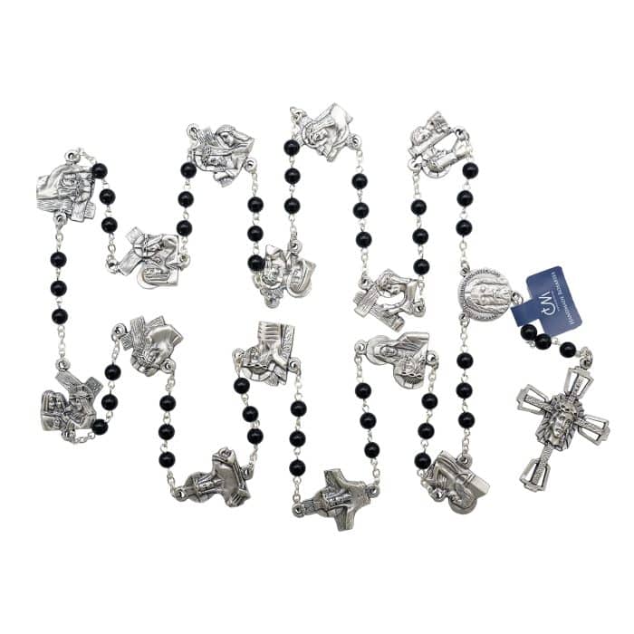 苦路念珠-黑玛瑙6MM链式 Catholic religious art