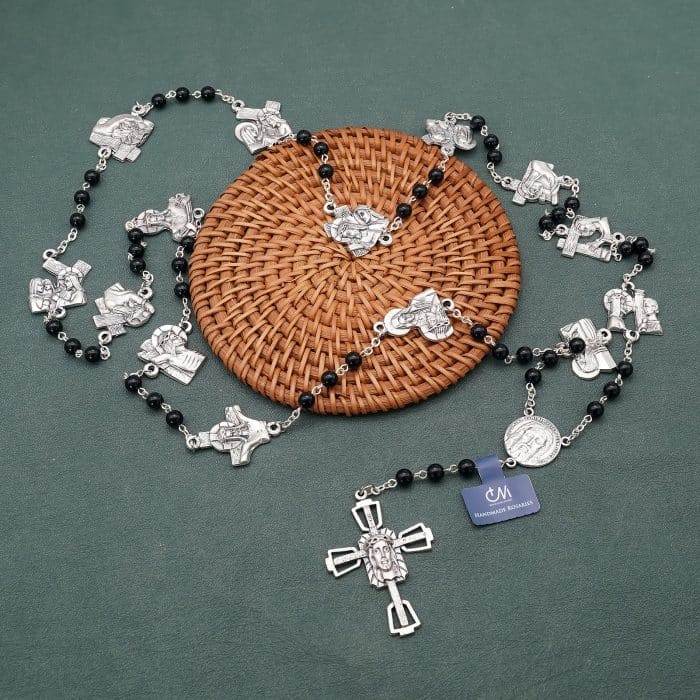 苦路念珠-黑玛瑙6MM链式 Catholic religious art