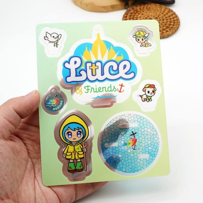 摆台-2025禧年-亚克力-正面黄衣手杖吉祥物-14cm (复制) Catholic religious art