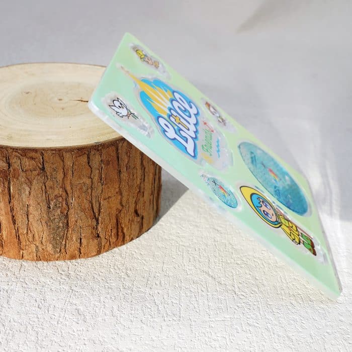 摆台-2025禧年-亚克力-正面黄衣手杖吉祥物-14cm (复制) Catholic religious art