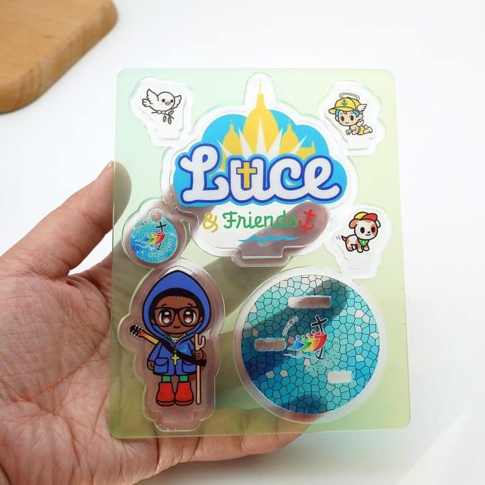 摆件-2025禧年-亚克力-正面蓝衣手杖吉祥物-14cm Catholic religious art