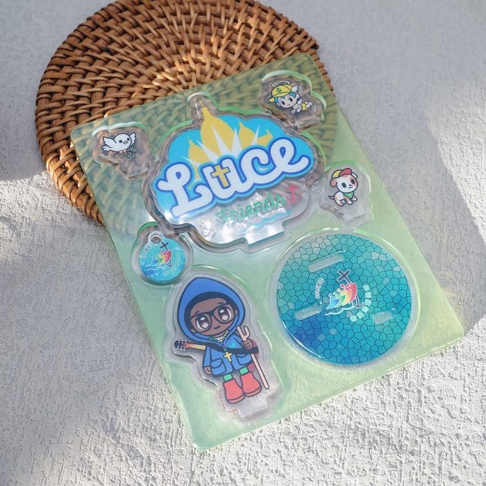 摆件-2025禧年-亚克力-正面蓝衣手杖吉祥物-14cm Catholic religious art