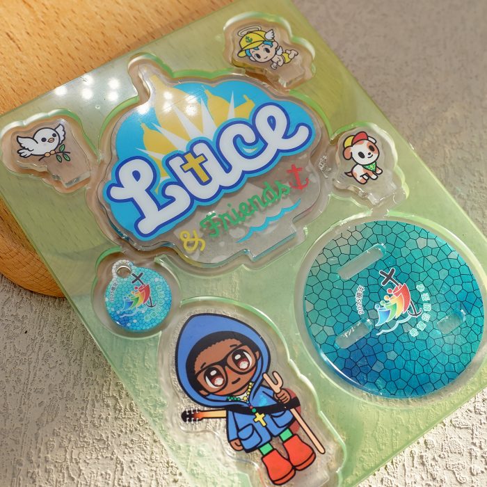 摆件-2025禧年-亚克力-正面蓝衣手杖吉祥物-14cm Catholic religious art