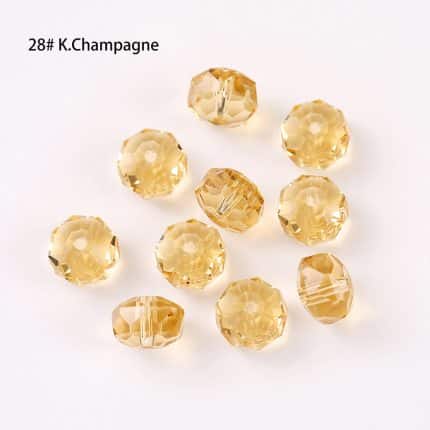 DIY珠子-车轮珠50面-28金香槟4x6mm（约60颗）