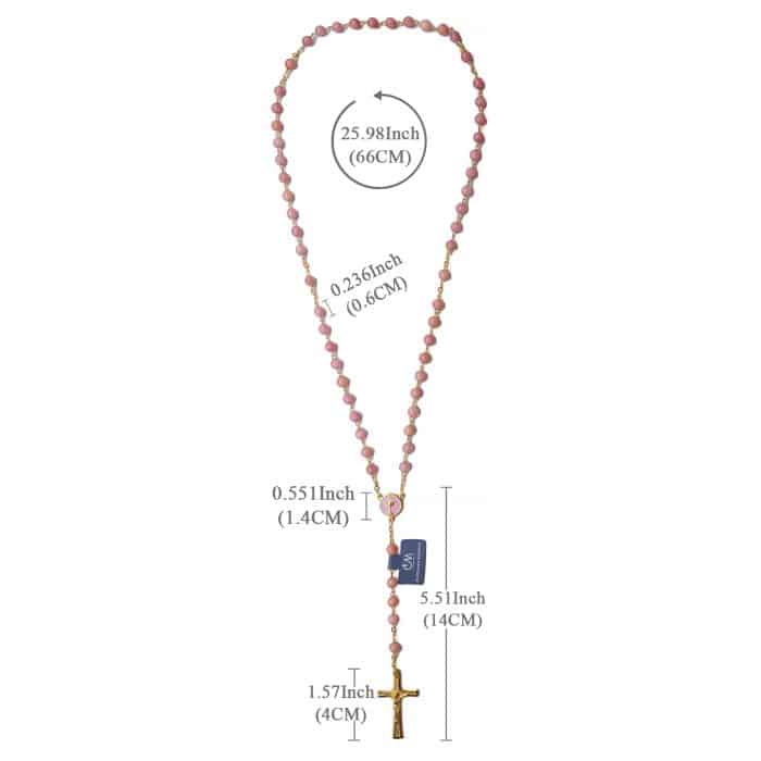 玫瑰念珠-红纹玉髓-圣体-6mm Catholic religious art