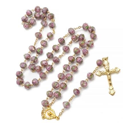 玫瑰念珠-灰色琉璃内花原创-8mm珠