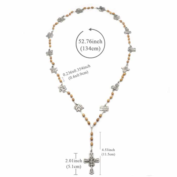 苦路念珠-橄榄木6X9MM橄榄木链式 Catholic religious art