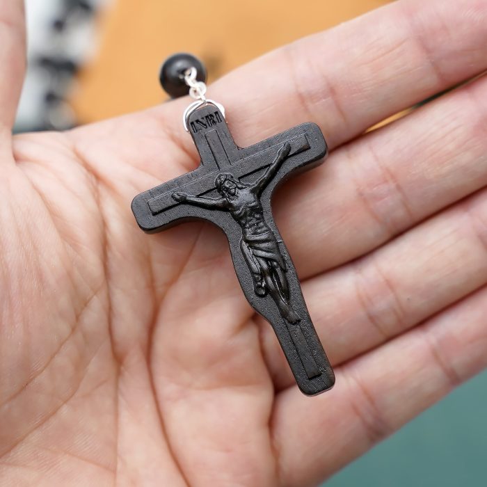 玫瑰念珠-黑檀木链式万福圣母-8mm珠（送小黄包） Catholic religious art