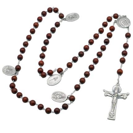 玫瑰念珠-圣三主题-紫檀8mm-带吊坠