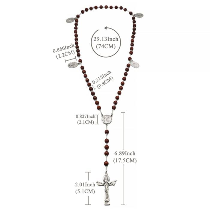 玫瑰念珠-圣三主题-紫檀8mm-带吊坠 Catholic religious art
