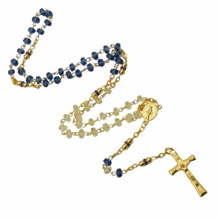 玫瑰念珠-水晶玫瑰链式金色