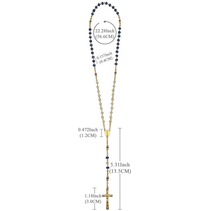 玫瑰念珠-水晶玫瑰链式金色 Catholic religious art