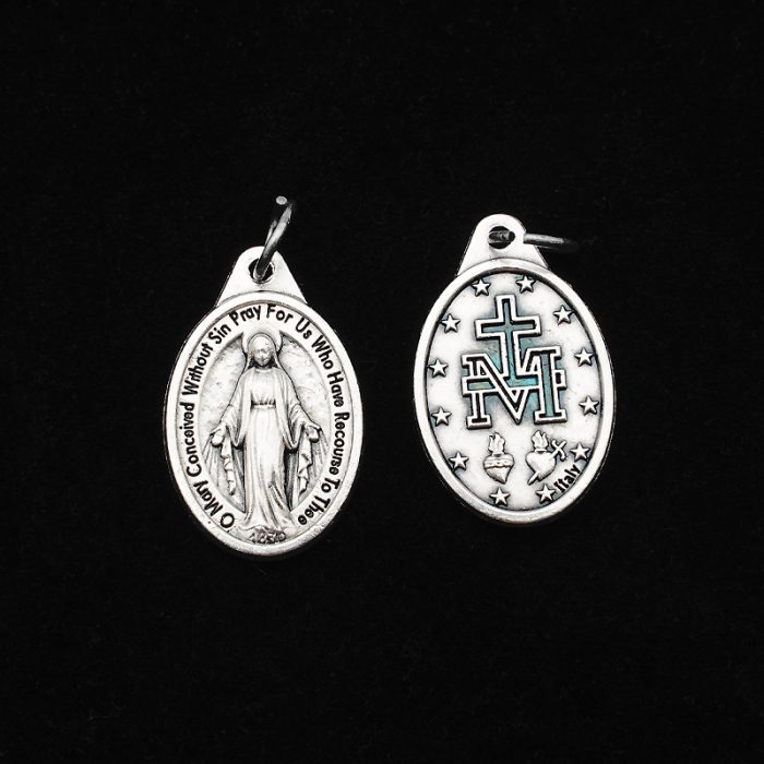 DIY小吊牌-圣母显灵（英文字）-锌合金-2.2cm Catholic religious art