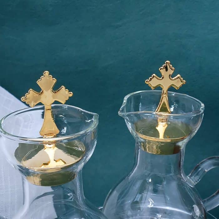 【现货】带玻璃托盘和瓶盖 酒水壶 18x14 cm-100ml Catholic religious art