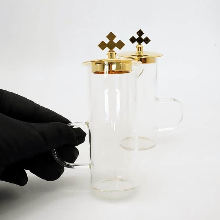 【现货】棕榈叶铜金色托盘酒水壶 24x10 cm – 100 ml Catholic religious art