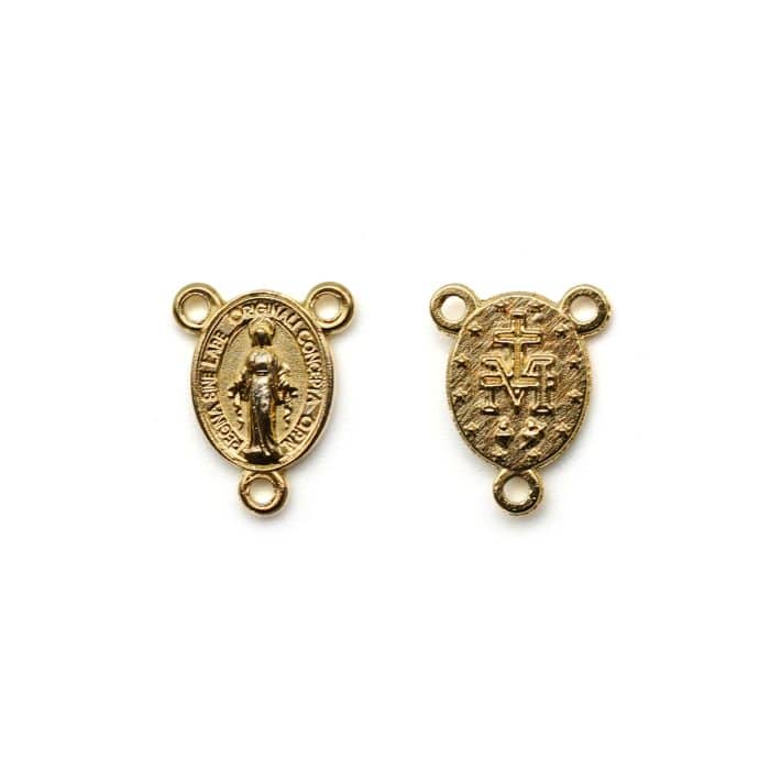 DIY三通-圣母显灵-锌合金-金色-1.2cm Catholic religious art