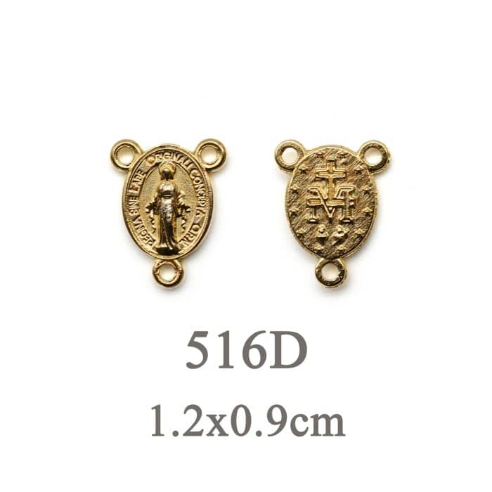 DIY三通-圣母显灵-锌合金-金色-1.2cm Catholic religious art