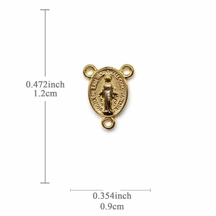 DIY三通-圣母显灵-锌合金-金色-1.2cm Catholic religious art