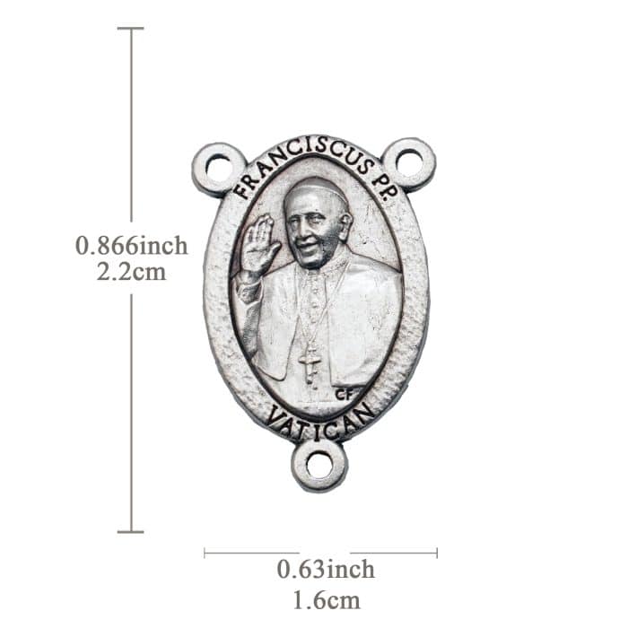 DIY三通-教宗方济各+慈悲禧年标志-锌合金-2.2cm Catholic religious art